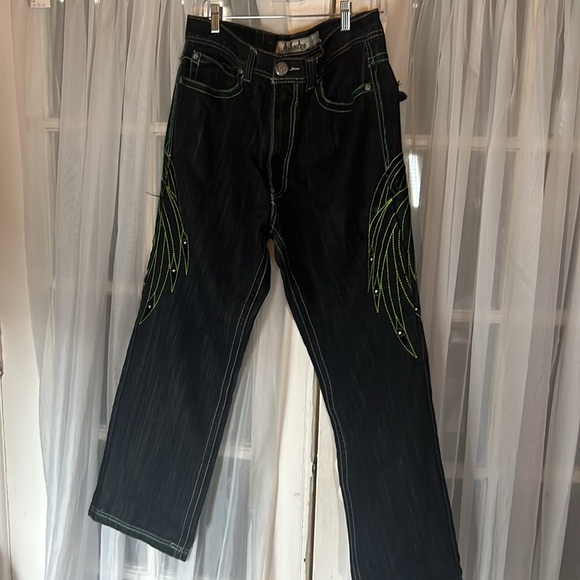 ablanche baggy Skater Y2K Embroidered jeans Men’s Size 34” Inseam 28” and 16W - Picture 12 of 12